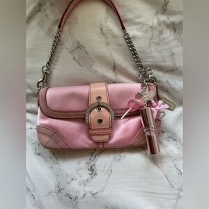 RARE pink vintage swarovski coach bag 💗